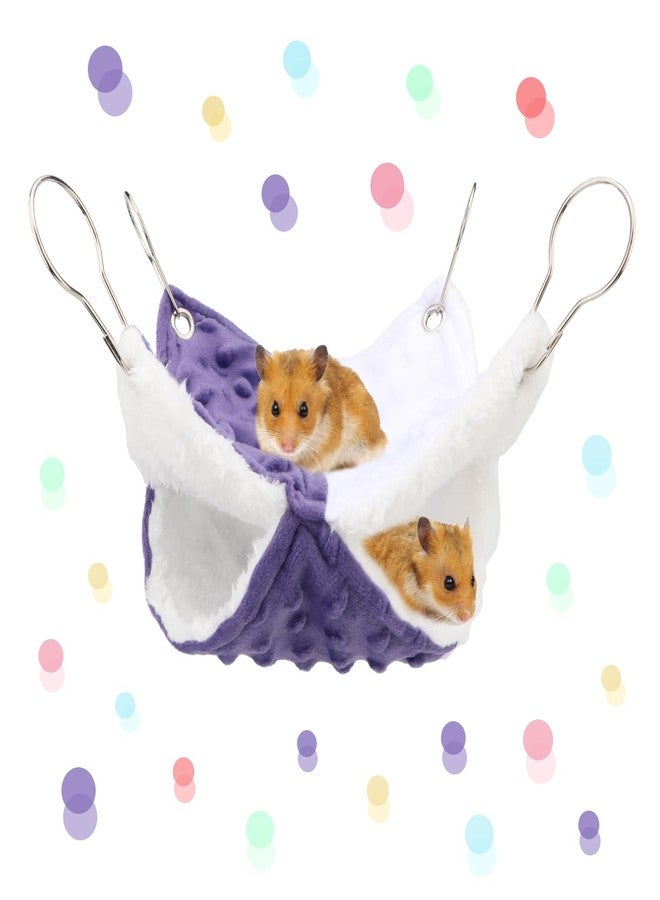 Reshiho 7.9x7.9Inch Guinea Pig Hammock, Rat Hammock & Ferret Hammock for Cage - Small Animal Hanging Bed with Metal Hooks for Chinchilla, Sugar Glider, Parrot (Bunk Bed Design,Small) - Image 1